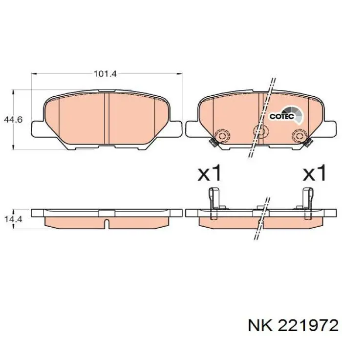 221972 NK pastillas de freno traseras