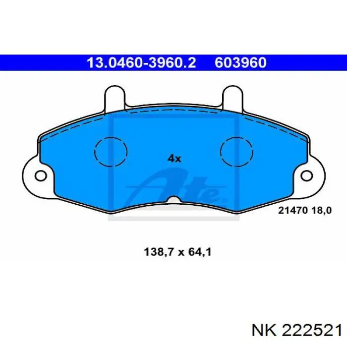 222521 NK pastillas de freno delanteras