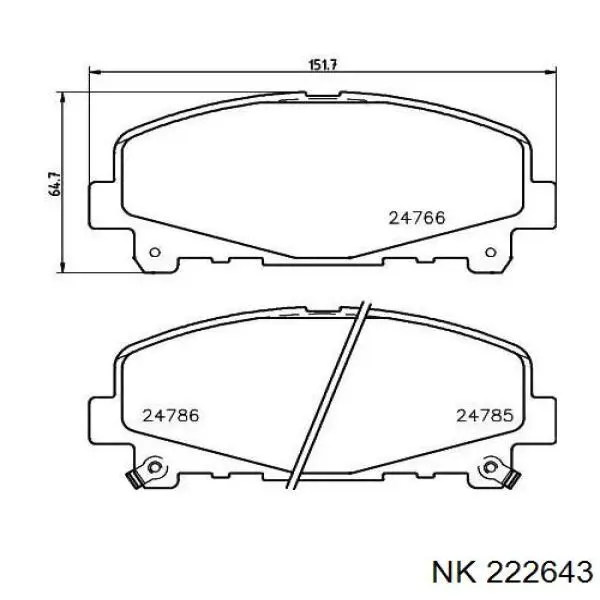 222643 NK pastillas de freno delanteras