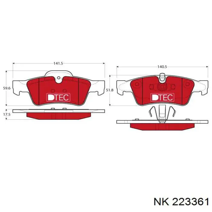 223361 NK pastillas de freno traseras