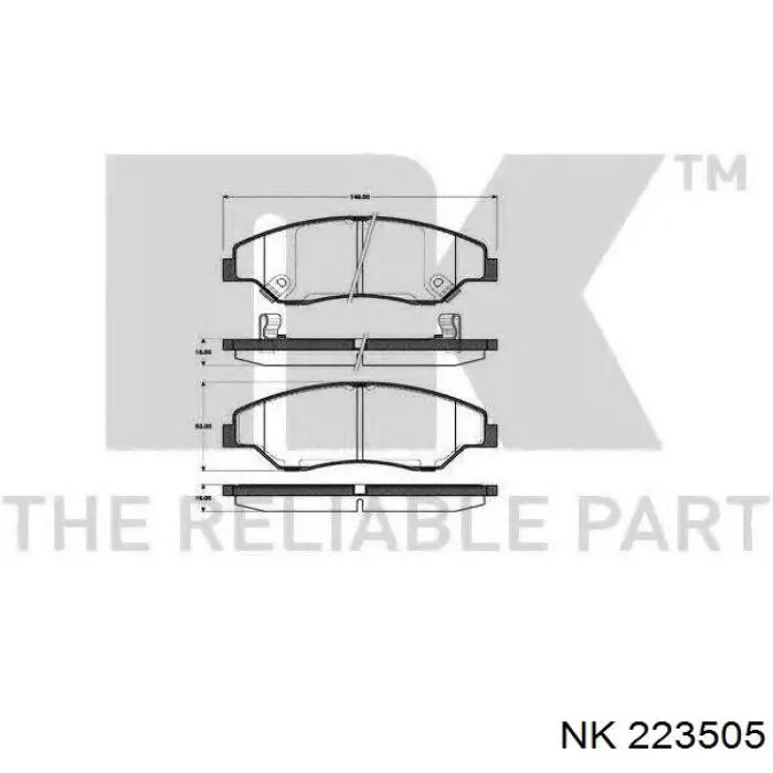 223505 NK pastillas de freno delanteras
