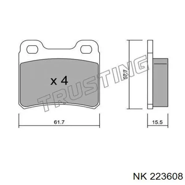 223608 NK pastillas de freno traseras