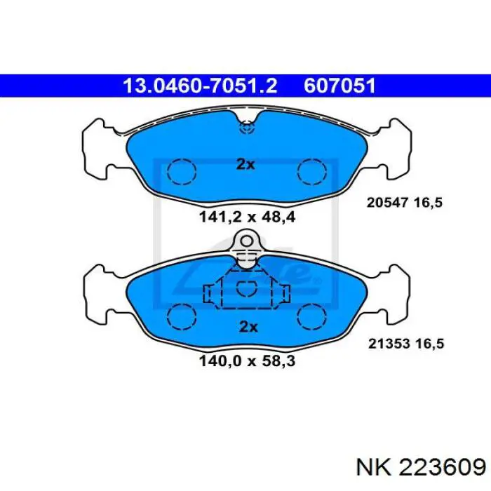 223609 NK pastillas de freno delanteras