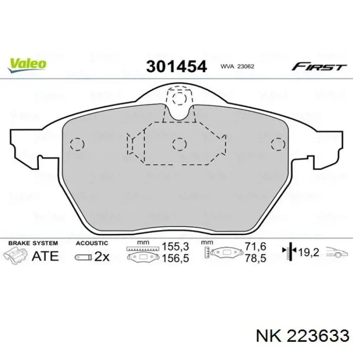 223633 NK pastillas de freno delanteras