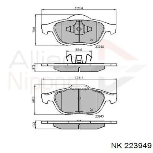 223949 NK pastillas de freno delanteras