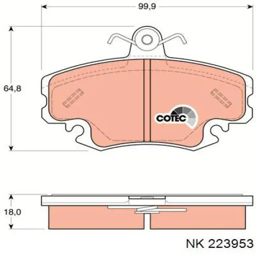 223953 NK pastillas de freno delanteras