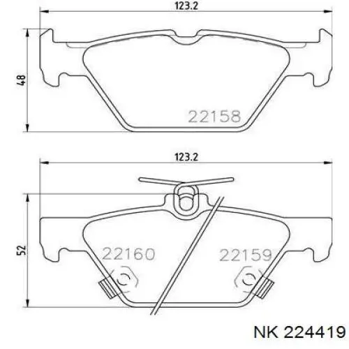 224419 NK pastillas de freno traseras