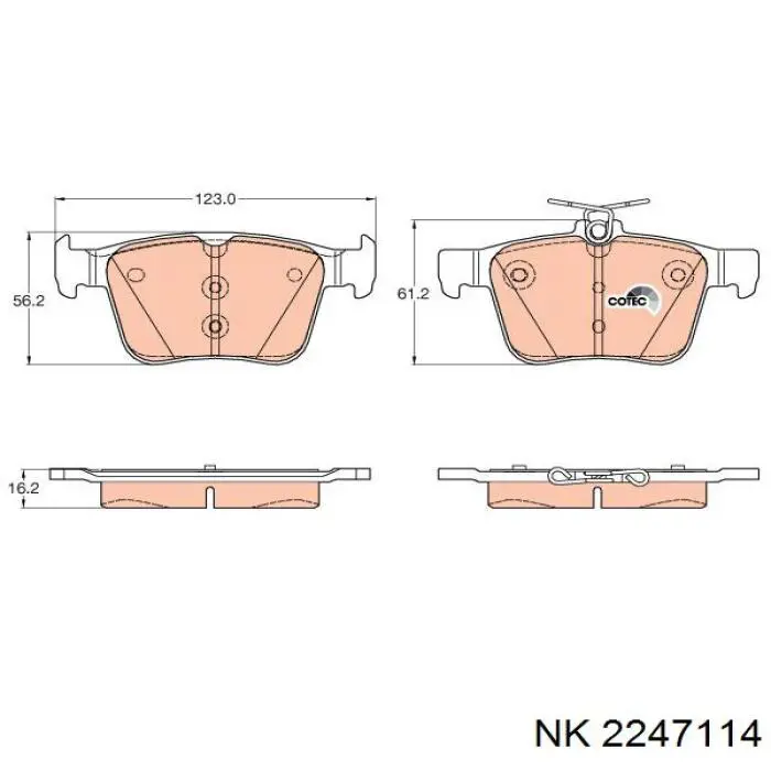 2247114 NK pastillas de freno traseras