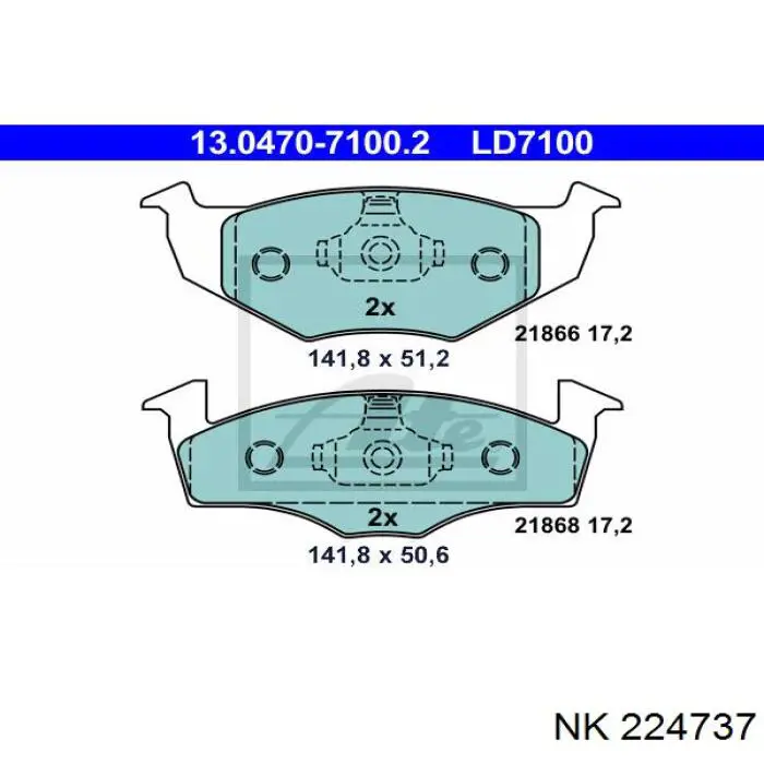 224737 NK pastillas de freno delanteras