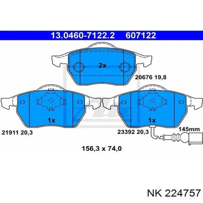 224757 NK pastillas de freno delanteras