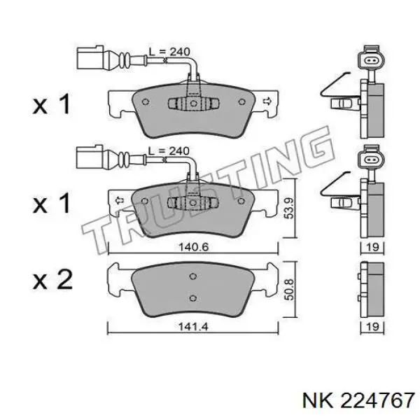 224767 NK pastillas de freno traseras