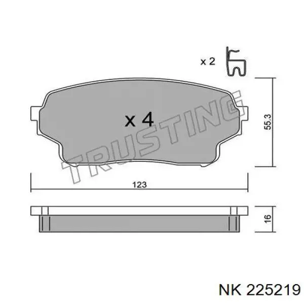 225219 NK pastillas de freno delanteras