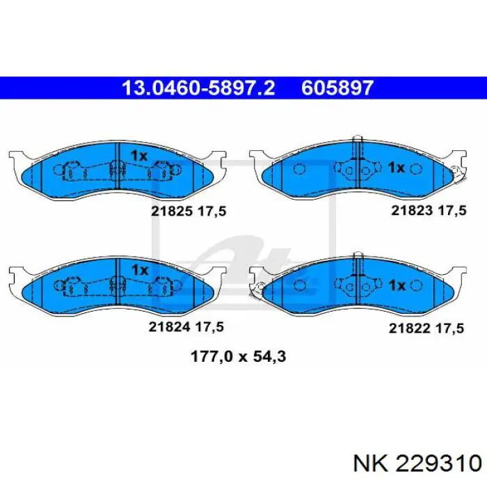 229310 NK pastillas de freno delanteras