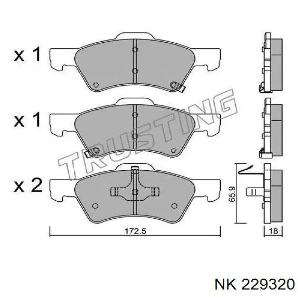 229320 NK pastillas de freno delanteras