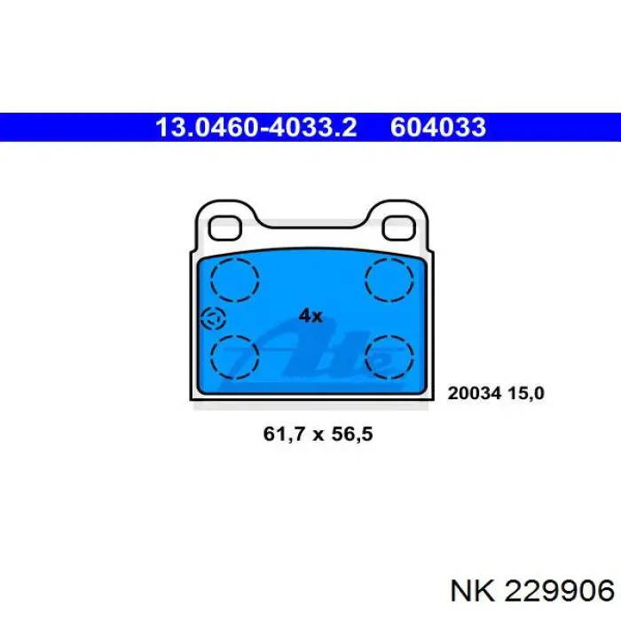 229906 NK pastillas de freno delanteras