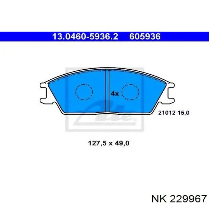 229967 NK pastillas de freno delanteras