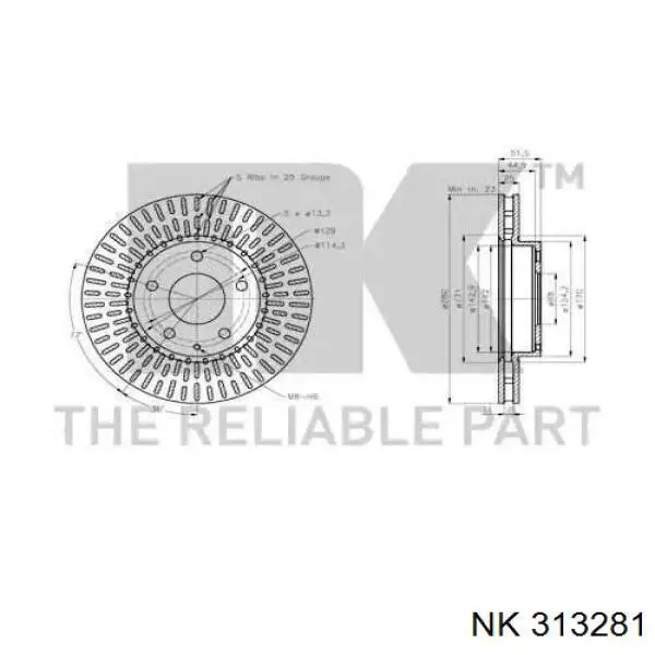 313281 NK freno de disco delantero