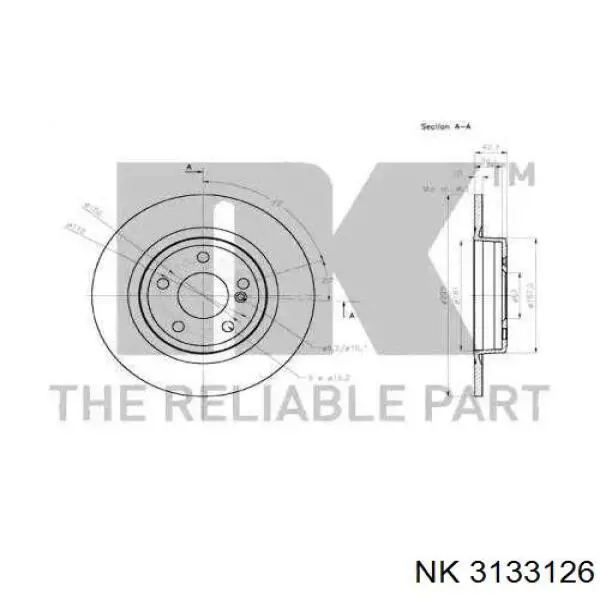 3133126 NK disco de freno trasero
