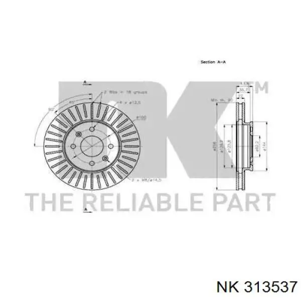 313537 NK freno de disco delantero