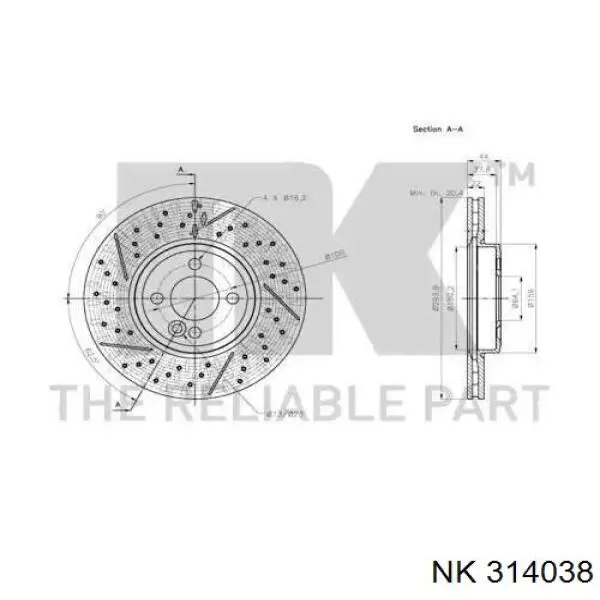 314038 NK freno de disco delantero