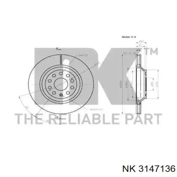 3147136 NK disco de freno trasero