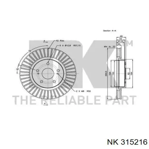 315216 NK freno de disco delantero