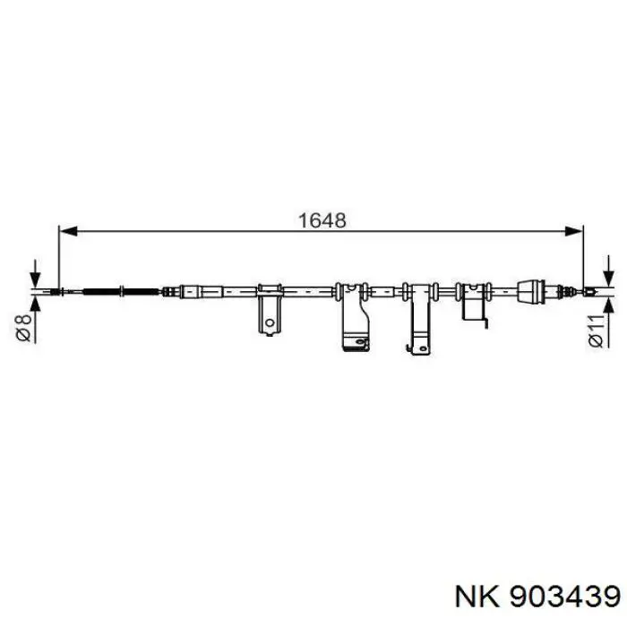 597701J300 Hyundai/Kia cable de freno de mano trasero derecho