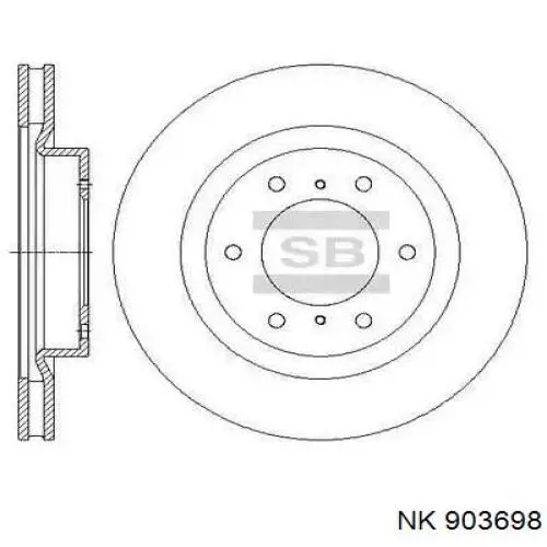 903698 NK cable de freno de mano trasero derecho/izquierdo