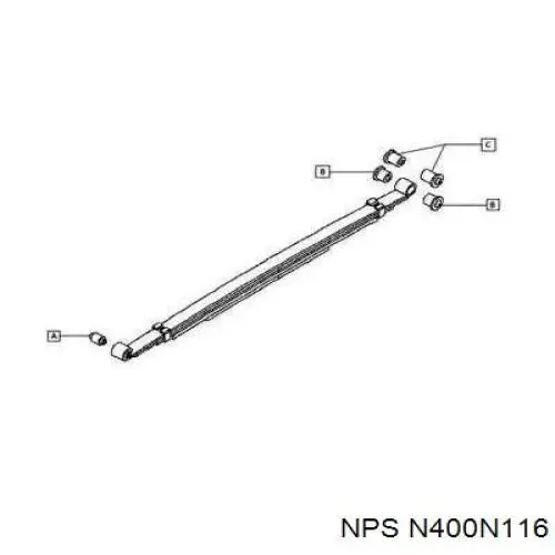 N20NR40EG RBI silentblock trasero de ballesta trasera