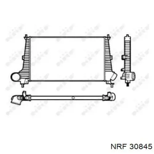  Radiador de aire de admisión para Saab 9-5 YS3E