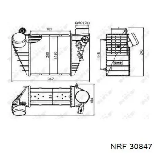  Radiador de aire de admisión para Volkswagen Bora 1J2