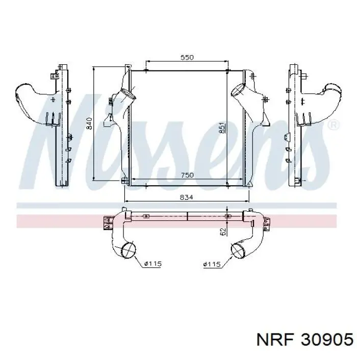 30905 NRF radiador de aire de admisión