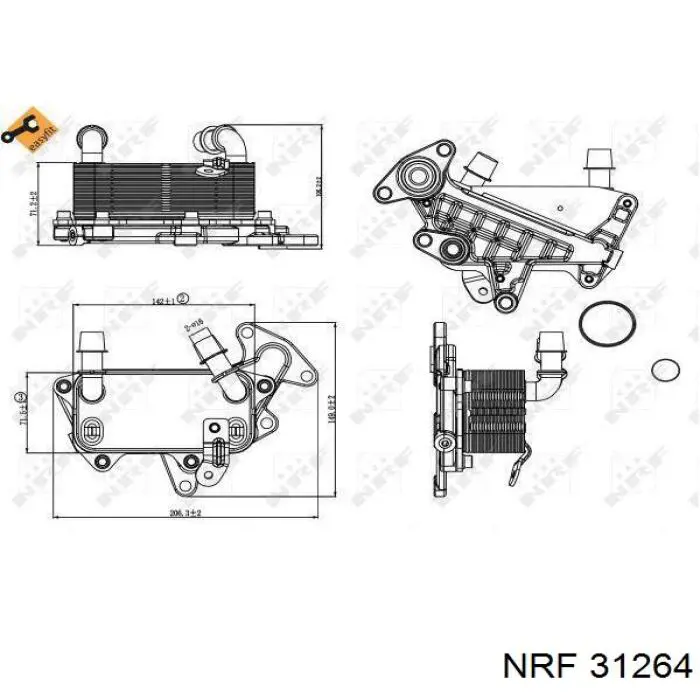 9555L8-4 Polcar radiador enfriador de la transmision/caja de cambios