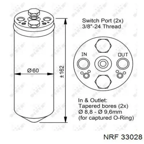  Receptor-secador del aire acondicionado para Volvo S40 1 