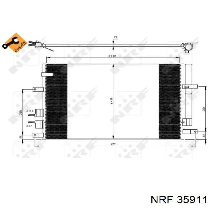  Condensador aire acondicionado para Alfa Romeo 159 939