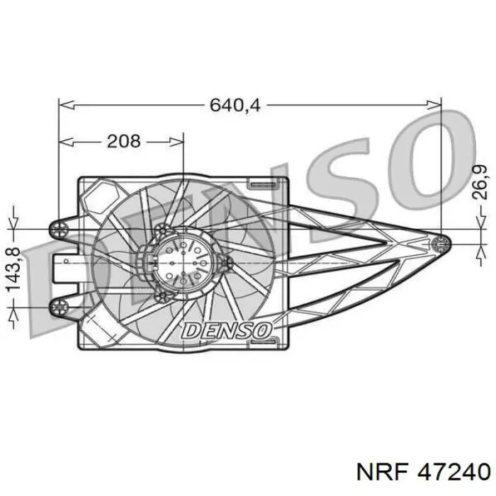  Difusor de radiador, ventilador de refrigeración, condensador del aire acondicionado, completo con motor y rodete para Fiat Panda 2 