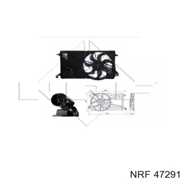 2S6H8C607EC Ford difusor de radiador, ventilador de refrigeración, condensador del aire acondicionado, completo con motor y rodete