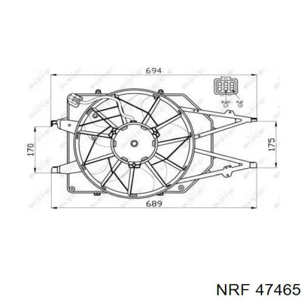 HMP98AB8C607EL Hmpx difusor de radiador, ventilador de refrigeración, condensador del aire acondicionado, completo con motor y rodete