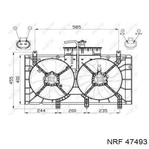  Difusor de radiador, ventilador de refrigeración, condensador del aire acondicionado, completo con motor y rodete para Mazda 6 GG