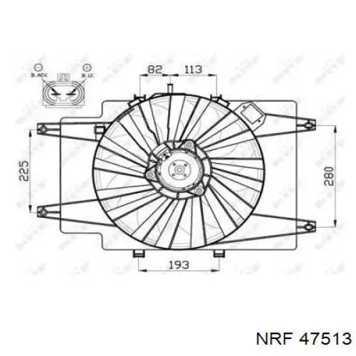 51702461 Fiat/Alfa/Lancia difusor de radiador, ventilador de refrigeración, condensador del aire acondicionado, completo con motor y rodete