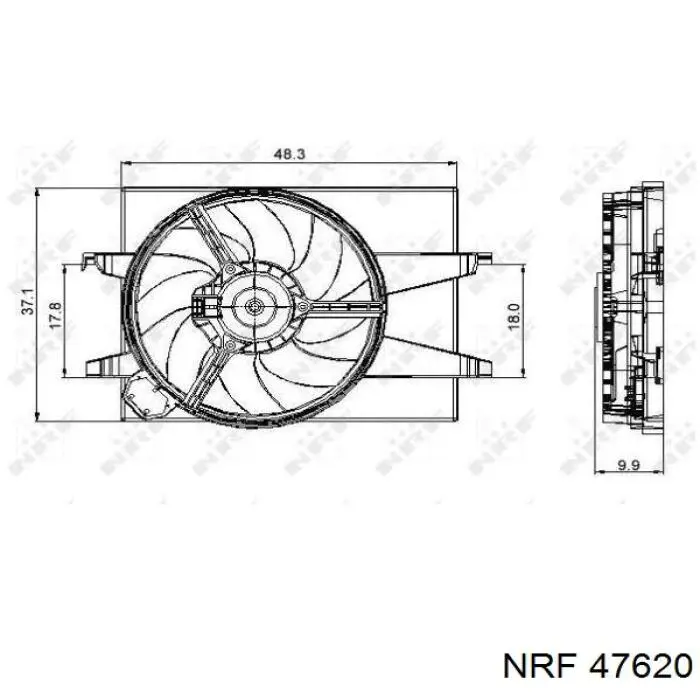 CFF 330 000S Mahle Original difusor de radiador, ventilador de refrigeración, condensador del aire acondicionado, completo con motor y rodete