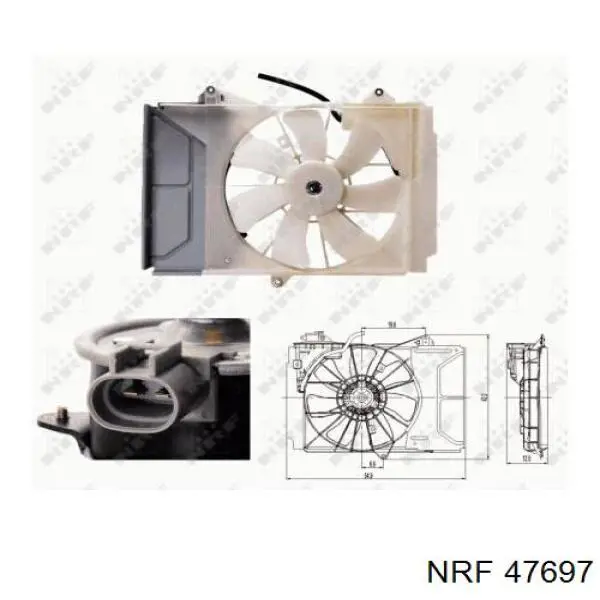 47697 NRF difusor de radiador, ventilador de refrigeración, condensador del aire acondicionado, completo con motor y rodete