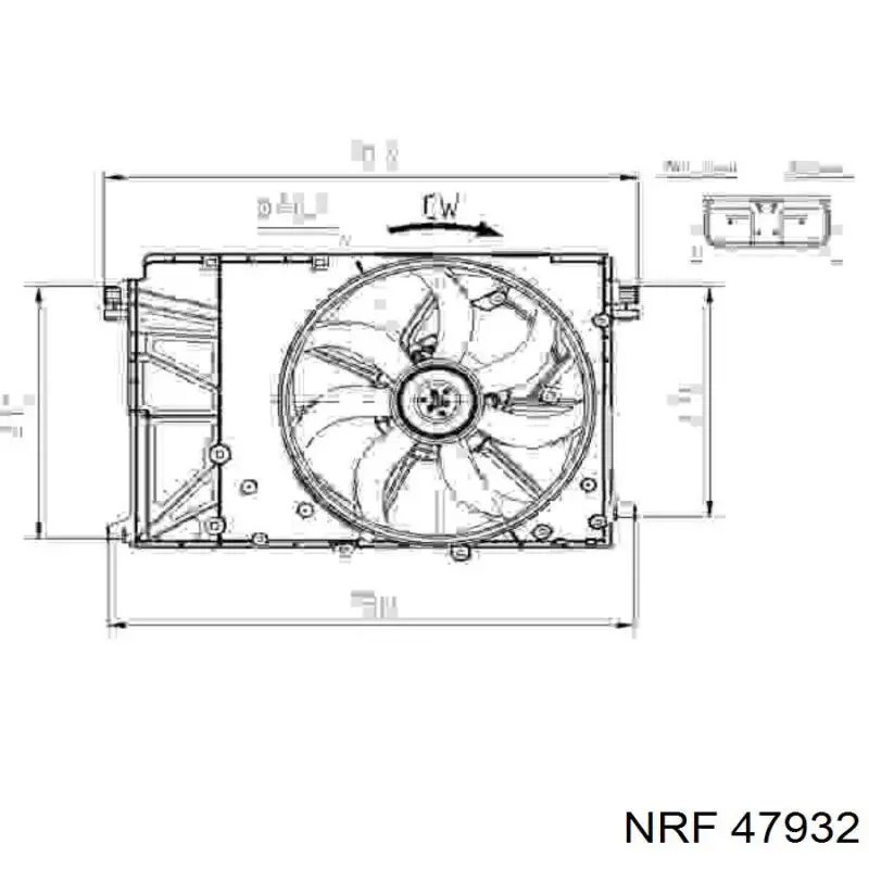 47932 NRF difusor de radiador, ventilador de refrigeración, condensador del aire acondicionado, completo con motor y rodete