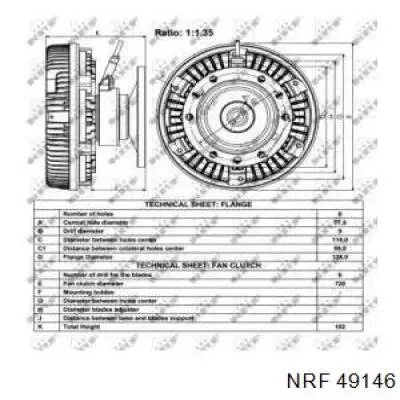  Embrague, ventilador del radiador para DAF 105 