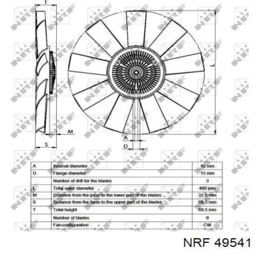 49541 NRF embrague, ventilador del radiador