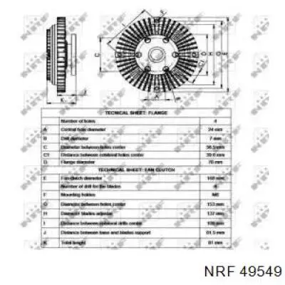 49549 NRF embrague, ventilador del radiador