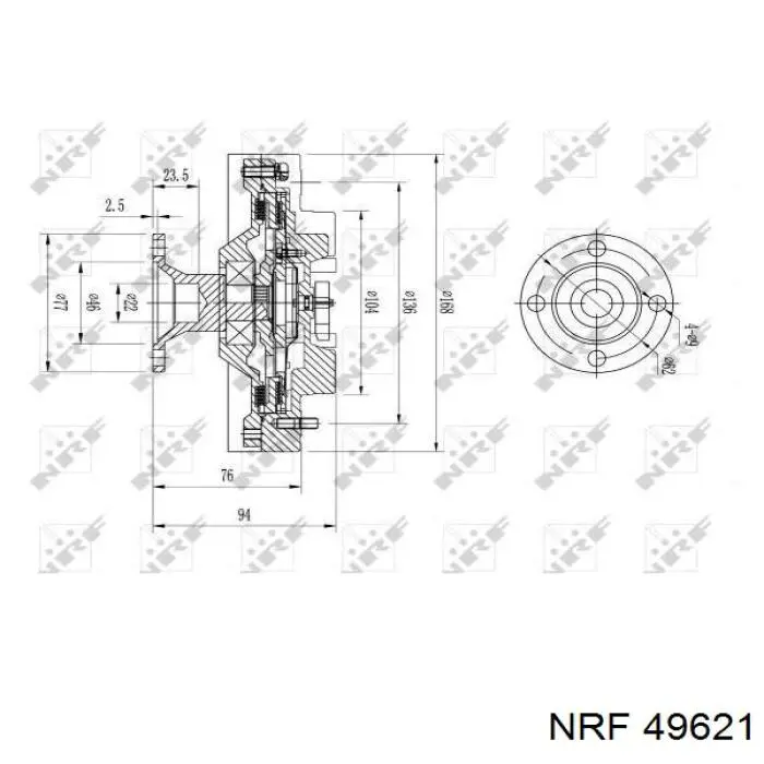  Embrague, ventilador del radiador para Toyota Hilux KUN25