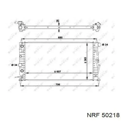 50218 NRF radiador refrigeración del motor