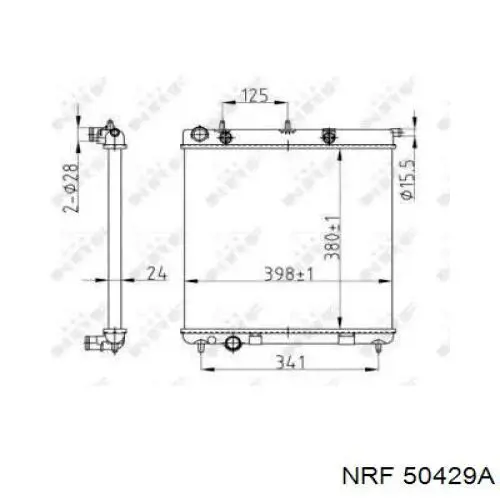 50429A NRF radiador refrigeración del motor