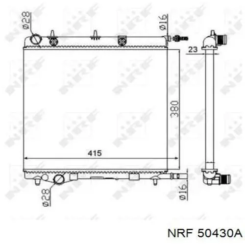 50430A NRF radiador refrigeración del motor